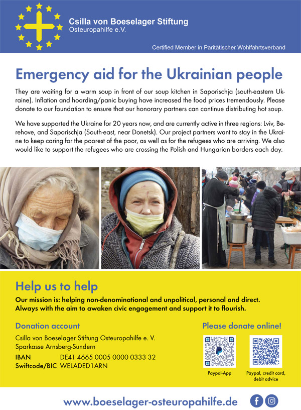 Emergency Aid for the Ukrainian people